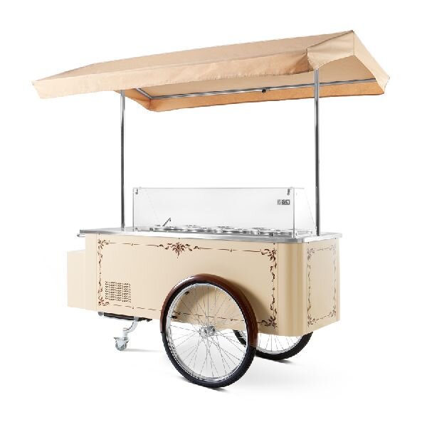 Vintage Eiswagen mit Dach, Kühlung, Waschbecken